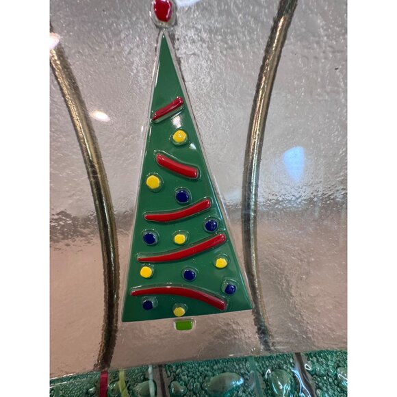 Gorham Glass Holiday Plate 6" X 6" With Christmas Tree Design - Picture 2 of 5